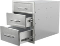 Outdoor Kitchen Drawers 16"Wx21"Hx23"D Flush Mount Access 3-Drawer BBQ by Unknown