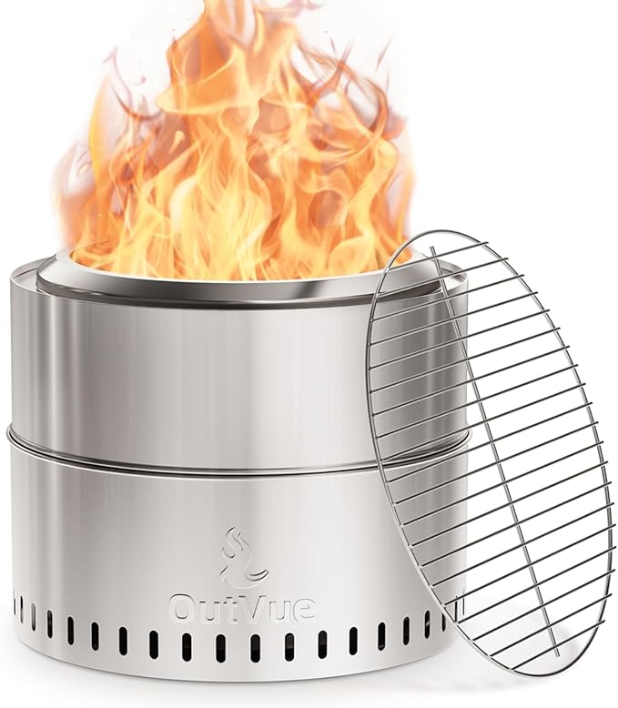 19 inch Stainless Steel Smokeless Fire Pit by OutVue-EmbracetheGreatOutdoors