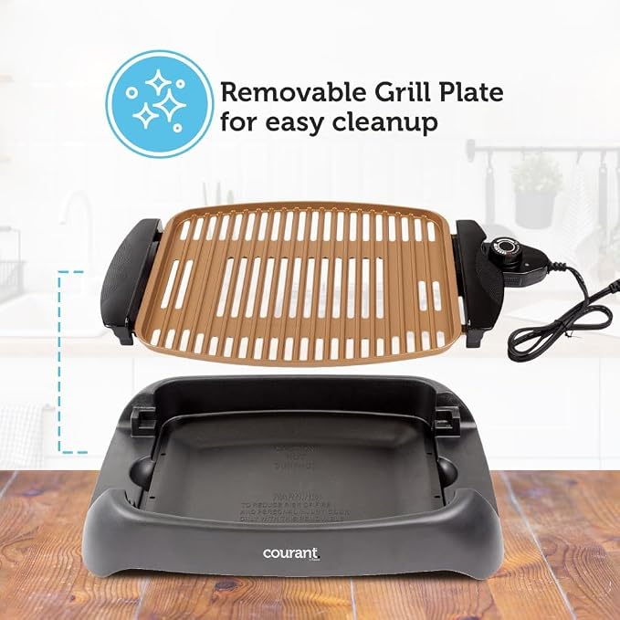 Courant smokeless indoor Electric grill, Copper Non-stick Coating Extra Large - Image 4