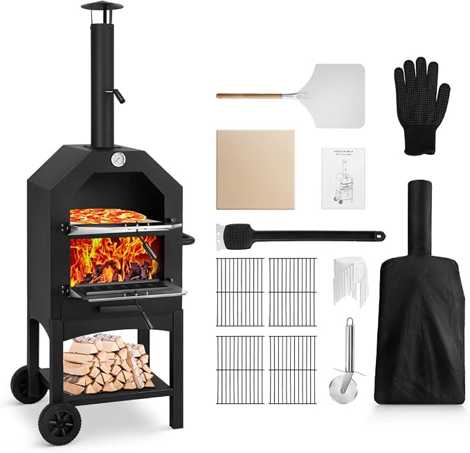 EDOSTORY Outdoor Pizza Oven, Wood Fired by EDOSTORY