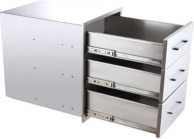 TIANAI Outdoor Kitchen Drawers Stainless Steel Triple Drawer - Image 5