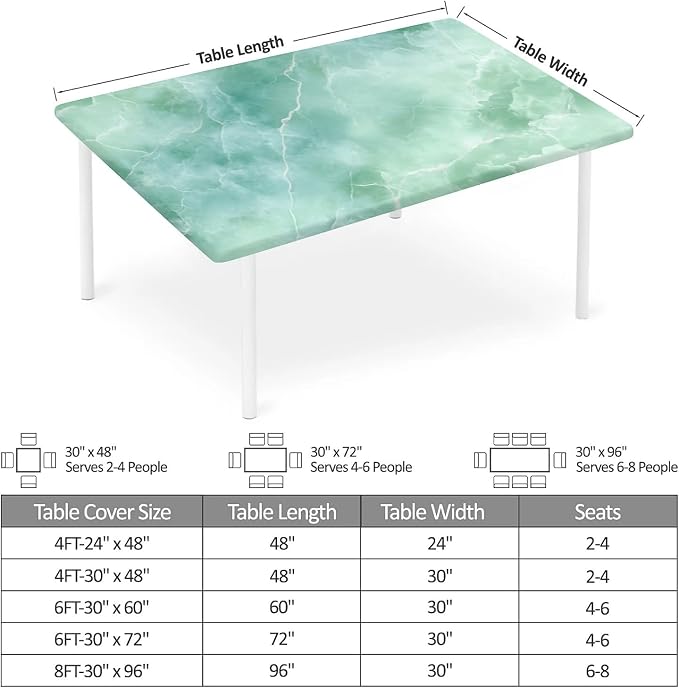 Rectangle Table Cloth Cover Waterproof Elastic Fitted Polyester Fitted - Image 2