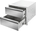 Outdoor Kitchen Drawers 18" W x 15" H x 23" D Stainless Steel Double Drawers by Unknown