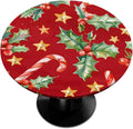 Christmas Ruffle Star Candy Round Table Cloth Cover, Elastic Edge Waterproof by ModaQua