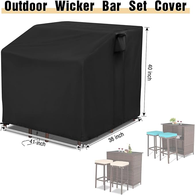 41 Inch Waterproof Outdoor Bar Set Cover, Heavy Duty Patio Bar Set Cover - Image 7