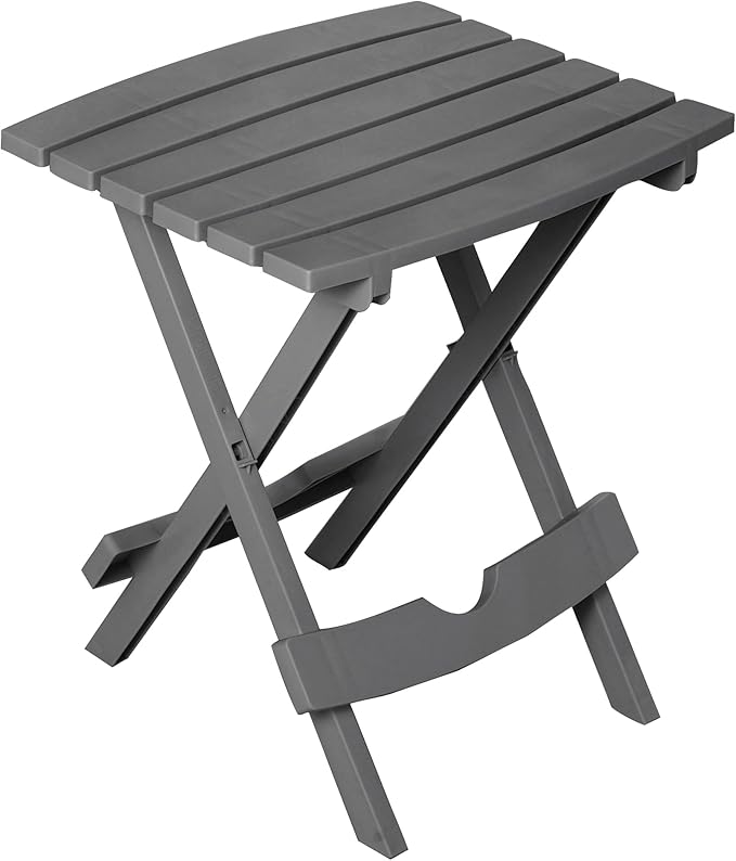 Side Table, Charcoal Resin Folding Patio Table