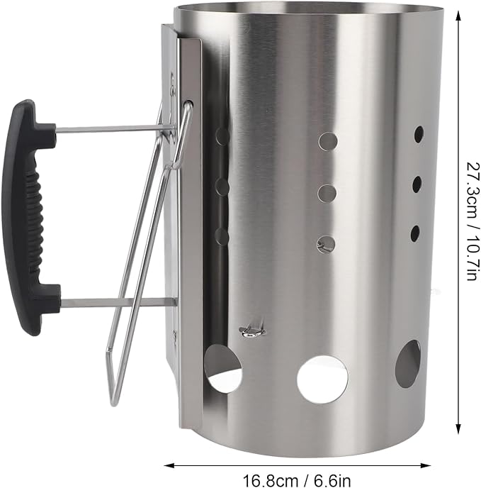 Agatige Charcoal Grill Chimney Starter, Stainless Steel Portable Charcoal - Image 7