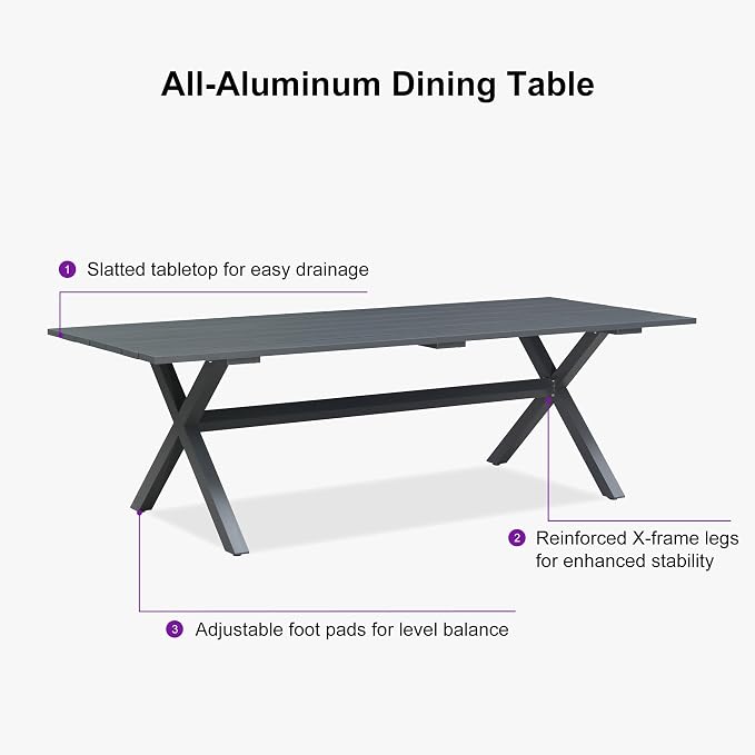 PURPLE LEAF 11 Pieces Outdoor Dining Set All Weather Wicker Patio Dining Set - Image 8