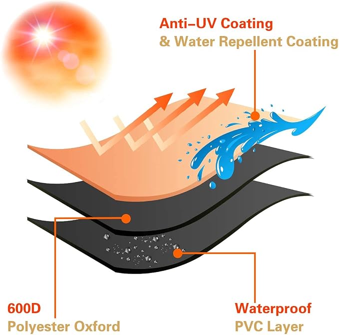 Vailge Grill Cover, 48-inch Waterproof BBQ Cover, 600D Heavy Duty Gas Grill - Image 3