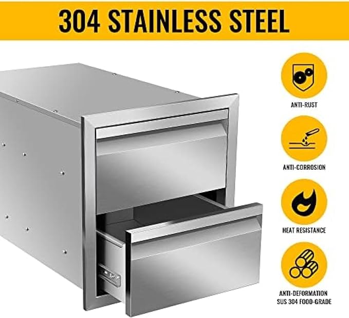 Pull Out Trash Drawer, Lower Sliding Rails Stainless Steel Roll Out Trash Bin - Image 4