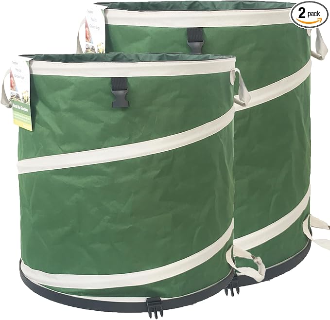 24 Gallon and 32 Gallon Collapsible Trash Can Solid Bottom by TespherCreationsforYardWorkLawnsCarePatioGardenOutdoorActivitiesRVCampingTrips