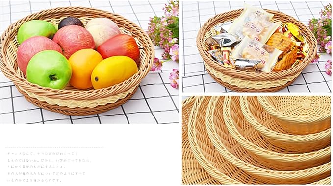RT&BS Round Wicker Bread Basket, Christmas Food Baskets, Eco-Friendly Sturdy - Image 6