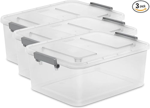 12.7 Quart Clear Plastic Modular Storage Containers by Unknown