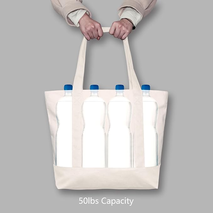 TOPDesign 3-Pack Canvas Tote Bags - Image 6