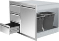 Outdoor Kitchen Drawer Combo, BBQ Access Trash Drawer Combo by OLIPIC