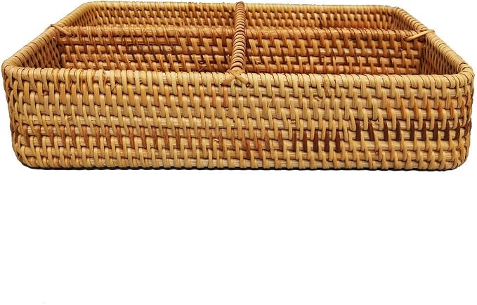 i-Lan Rattan Basket Divider, 12 Inch Divided Tray - Image 4
