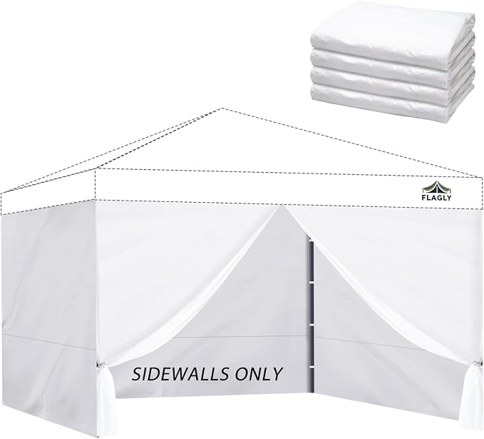 Instant Canopy Sidewalls for 12x12 Pop Up Canopy Tent, 300D Waterproof Material by FLAGLY