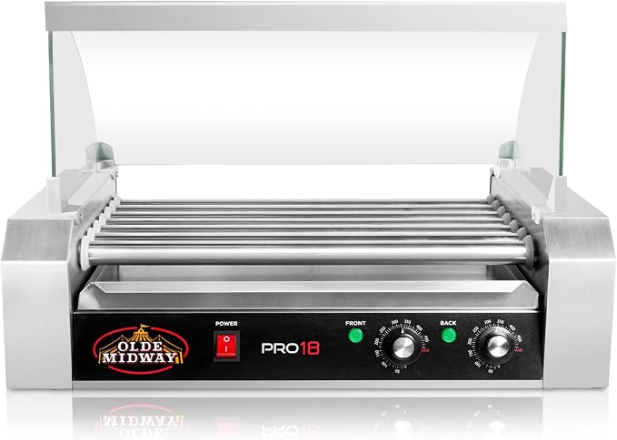 Olde Midway Electric 18 Hot Dog 7 Roller Grill Cooker Machine - Image 3