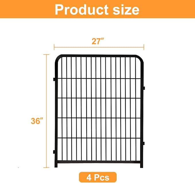 Garden Fencing 36 Inch High, 4 Panels Total 8.9 Ft Dog Fence Outdoor - Image 2