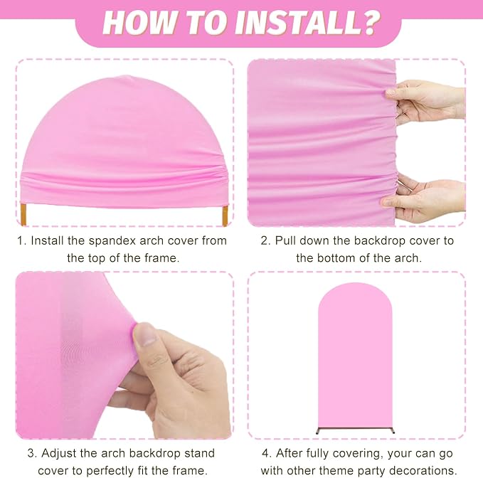 MODFUNS Colorful Arch Backdrop Cover 6&6.6&7.2ft Spandex Arch Cover Set of 3 - Image 5