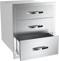 Outdoor Kitchen Drawers, Flush Mount Triple Access BBQ Drawers by OLIPIC