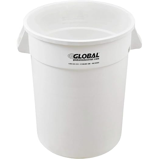 Global Industrial Commercial Round Trash Can, 32 Gallon Capacity, Plastic by GlobalIndustrial