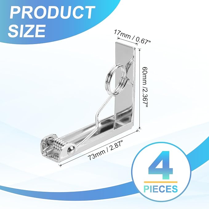 uxcell 4 Pack Tablecloth Clips, Stainless Steel Table Cloth Cover Clamps - Image 2
