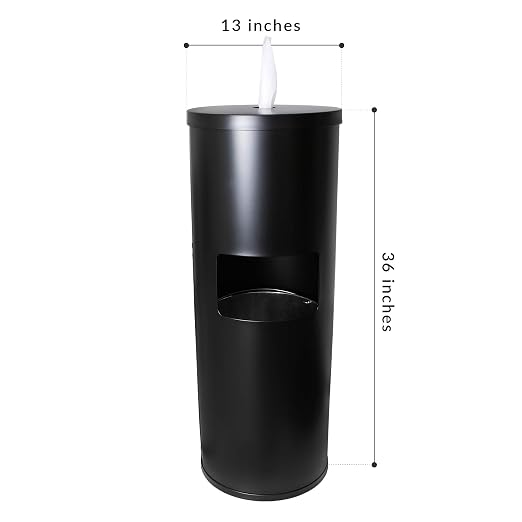 Black Stainless Steel Floor Stand Wipe Dispenser - Image 2