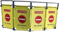 4 Panels 7.8FT Foldable Safety Barricade Security Sign Barrier Heavy Duty PVC by Unknown