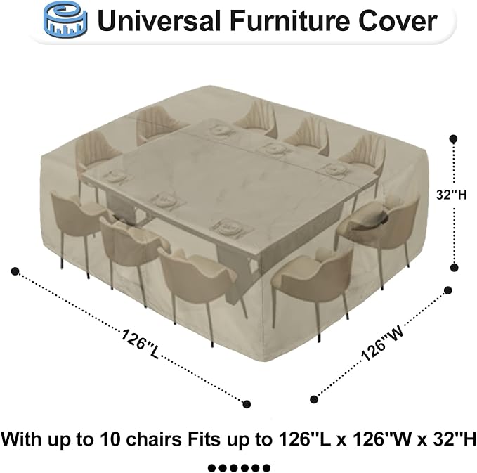 OutdoorLines Outdoor Waterproof Patio Table Furniture Set Covers - Image 2
