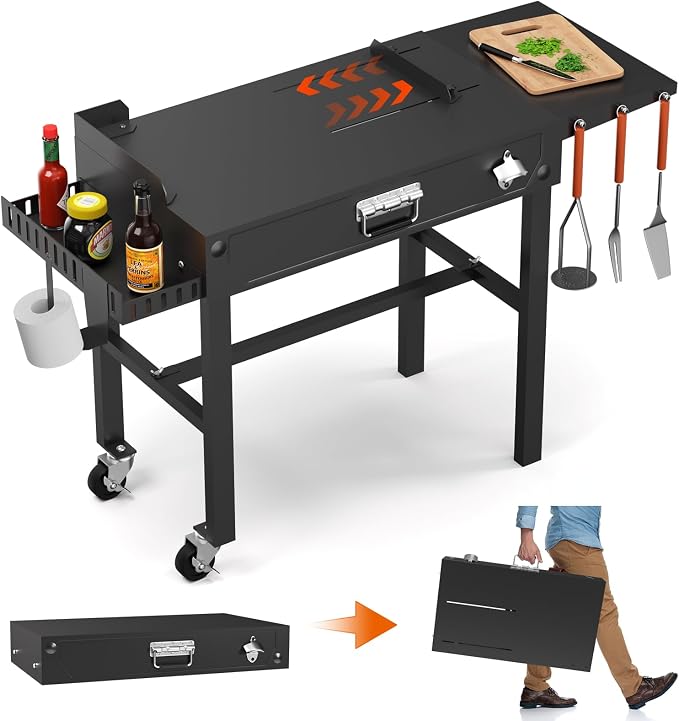 Portable Grill Table for Blackstone Griddle, Adjustable Table by SKOK
