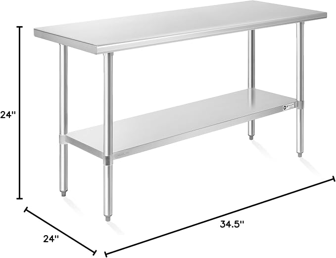 KUTLER Stainless Steel Table 24 x 60 Inches, NSF Heavy Duty Commercial Kitchen - Image 2