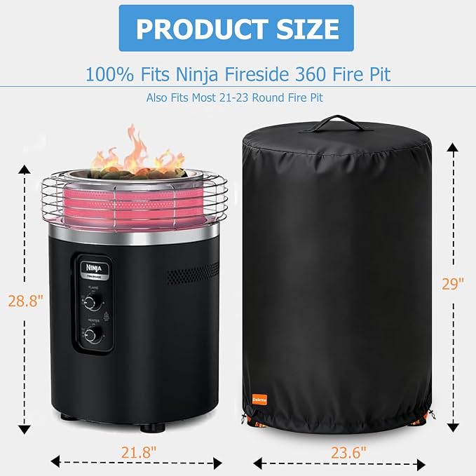 Cover for Ninja Fireside 360 Fire Pit, Outdoor Heavy Duty 600D Waterproof Cover - Image 2