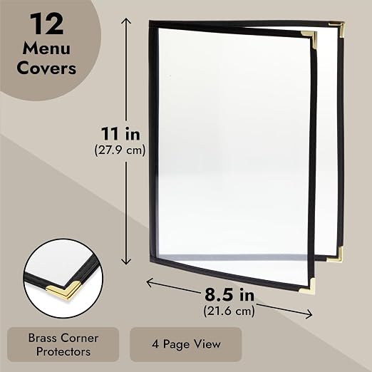 Juvale Clear Menu Covers 8x11 in 4 View - Image 4
