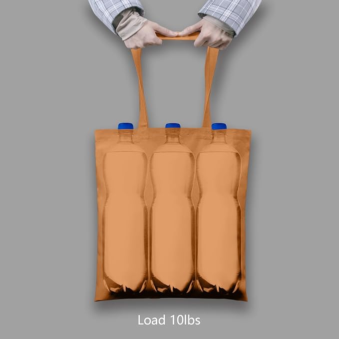 TOPDesign 6-Pack Economical 16"x15" Khaki Cotton Tote Bags, Lightweight Medium - Image 6