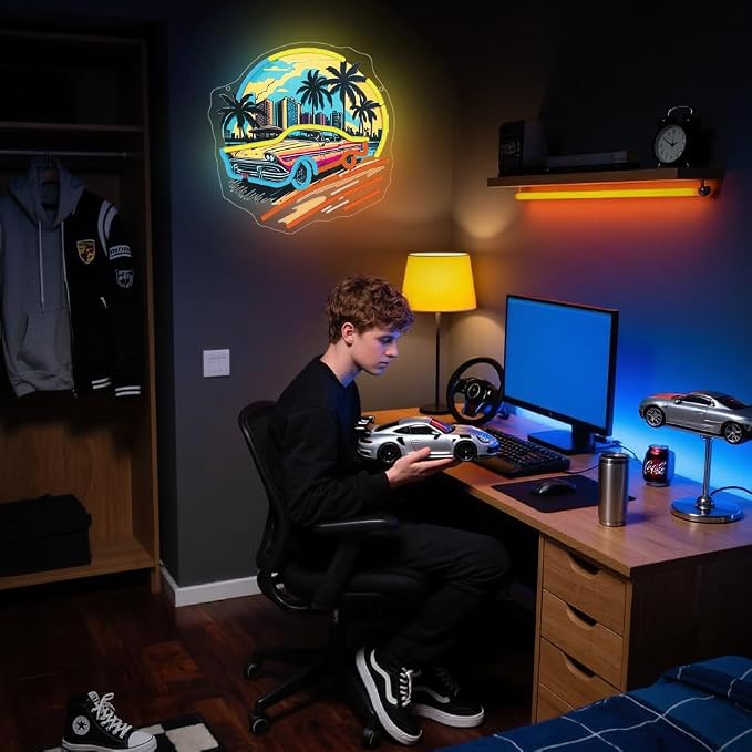 Sports Car Neon Signs for Wall Decor, Racing Car LED Signs for Bedroom - Image 6