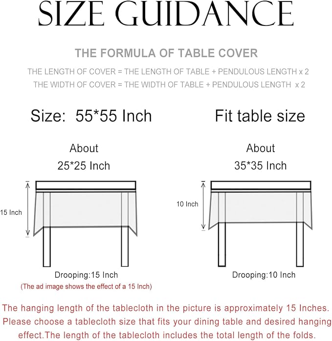 patdrea Designer Linen Small Green Square Tablecloth, Leaves Pattern Floral - Image 6