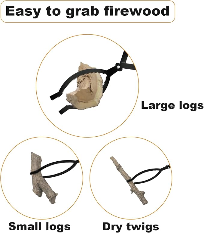 Heavy Duty Firewood Tongs – 42" Large Fireplace Tongs Log Grabber - Image 4