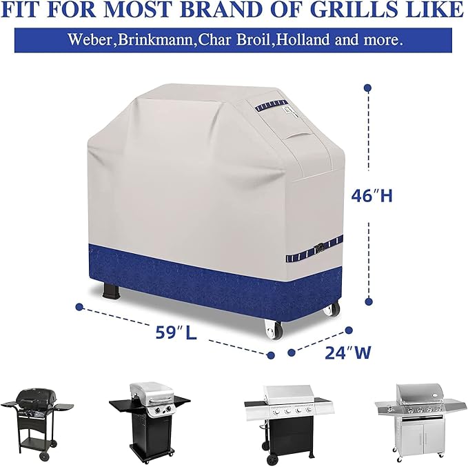Grill Cover 600D Heavy Duty, Universal Fit Waterproof BBQ Grill Protector - Image 2