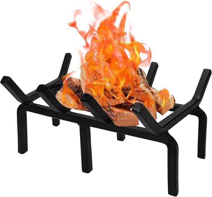 Fireplace Log Grate, Small 14Inch Heavy Duty Solid Steel Wood Rack Stove - Image 7