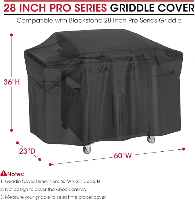 Unicook Griddle Cover for Blackstone 28 Inch ProSeries Grill, Outdoor 60 Inch - Image 2