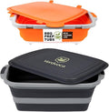 30L Orange & 16L Black Collapsible BBQ Prep Tub by Unknown