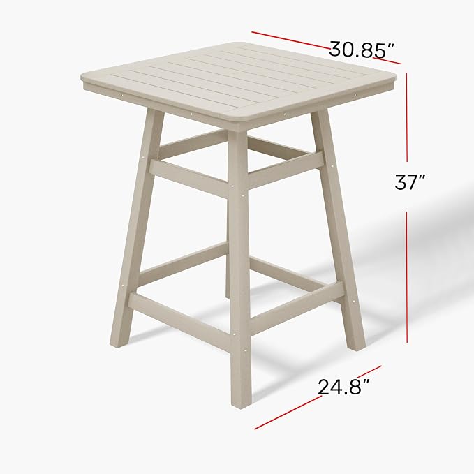 Costaelm Outdoor Bar Table, Patio Bistro Dining Pub Table - Image 3