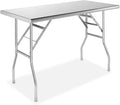 GRIDMANN Stainless Steel Folding Table 48 x 24 Inch, NSF Kitchen Prep & Work by GRIDMANN
