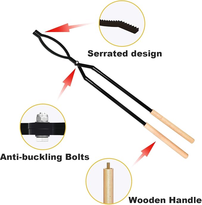 42" Fire Tongs Firewood Log Grabbers and Fire Poker Set, Portable Detachable - Image 7