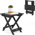 FUNBERRY Outdoor Folding Adirondack Side Table, Portable No Assembly Patio End by FUNBERRY