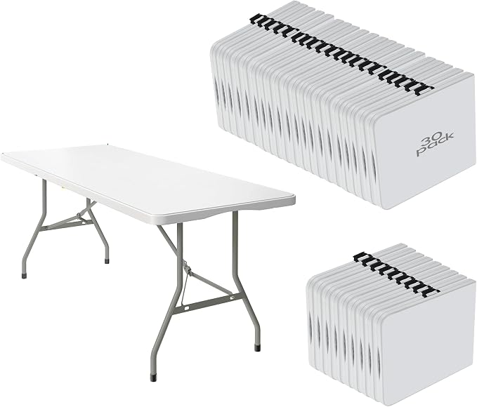 30 Pack of 6 Foot Foldable Table by VISTACASA