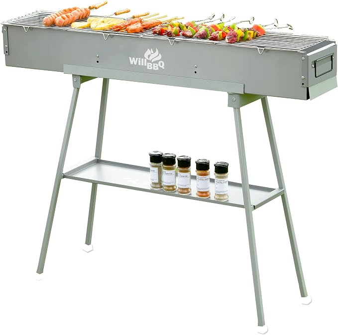 WILLBBQ Charcoal Grills Commercial Quality Portable Hibachi BBQ Lamb Skewer by WillBBQ