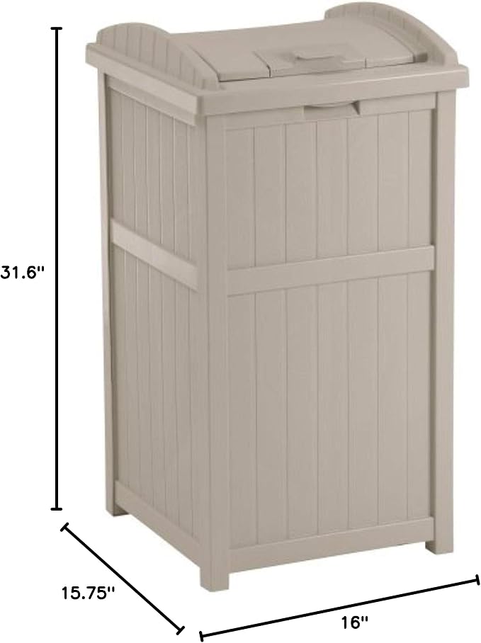 Suncast 6 Pack 15.75" x 16" x 31.6" Trash Hideaway 33 Gallon Resin Outdoor - Image 7
