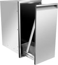 Pull Out Trash Drawer, Lower Sliding Rails Stainless Steel Roll Out Trash Bin by OLIPIC